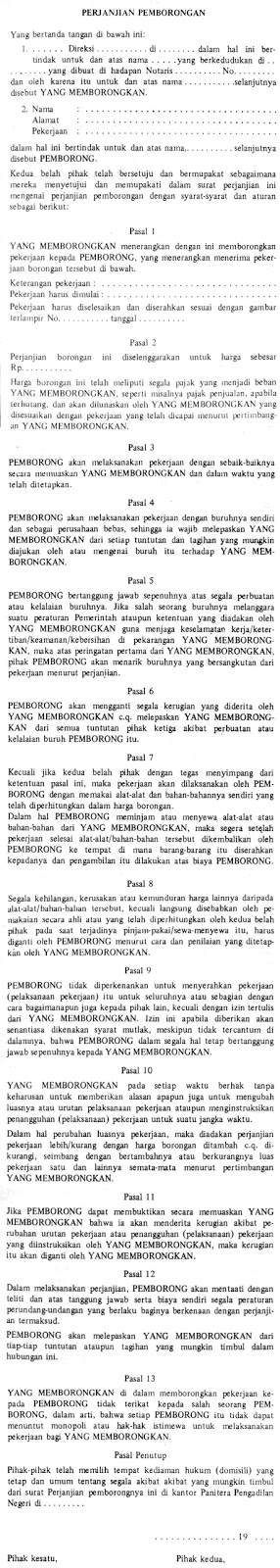Contoh Perjanjian Pemborongan contoh-perjanjian-pemborongan