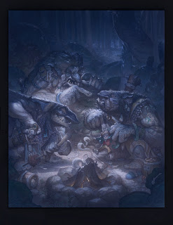 justin gerard illustration the hobbit bilbo and the three trolls