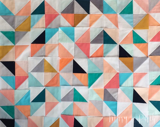 Maryandpatch, HST modern baby quilt, solids