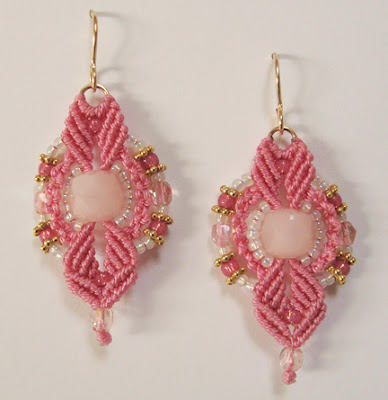 micro macrame earrings by Robin Atkins