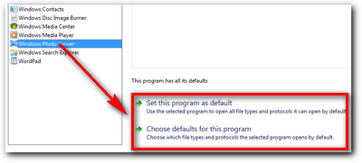 memilih default programs Memilih default programs