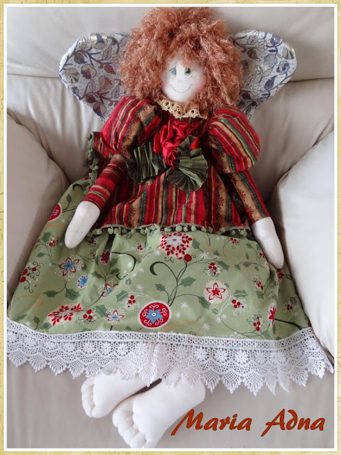 Anjo de natal II - Maria Adna Ateliê Anjo de natal, Decoração de natal, Maria Adna Ateliê, Maria Adna, Patchwork, bolsas e afins, Bonecos de natal, Anjos