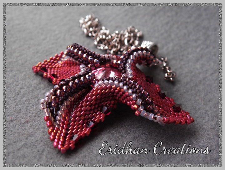 twisted peyote beaded pendant