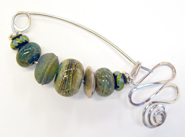 fibula pin by robin atkins, soft green