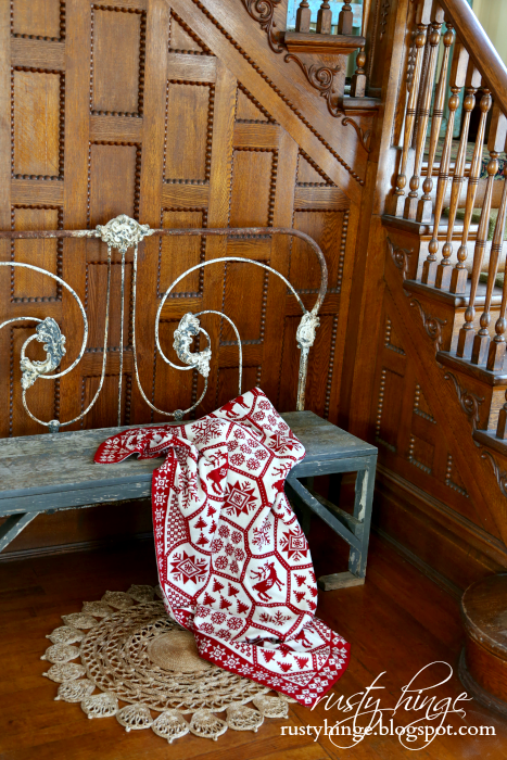 Christmas Home Tour 2016 ~ Rusty Hinge Victorian Woodwork Staircase