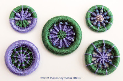 Dorset buttons with beads, made by Robin Atkins Dorset buttons with beads, made by Robin Atkins