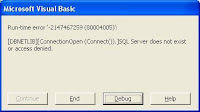 Connection Error Message