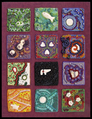 bead journal project, 12 pieces framed by Christy H