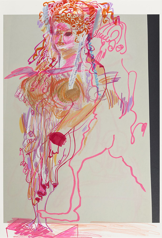 Rachel Harrison The Classics, 2017 Colored pencil, India ink, and wax crayon on pigmented inkjet print 48.3 x 33 cm Rachel Harrison The Classics, 2017 Colored pencil, India ink, and wax crayon on pigmented inkjet print 48.3 x 33 cm