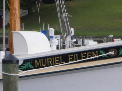 a close up of the front of the boat showing how it is tied up