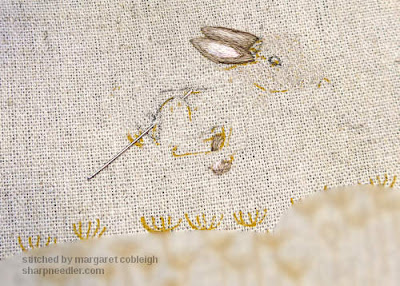 Embroidered Hare's Ears Embroidered ears on hare from Jenny McWhinney's Queen Anne's Lace