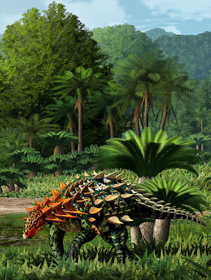 The early armoured dinosaur Yuxisaurus from Yunnan, China. Image: Yu Chen