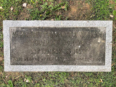 Small gravestone of author Margaret Prescott Montague