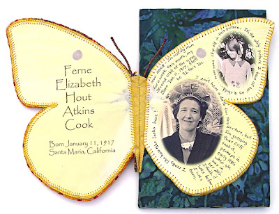 bead embroidery, bead journal project, mom's butterfly, by robin atkins