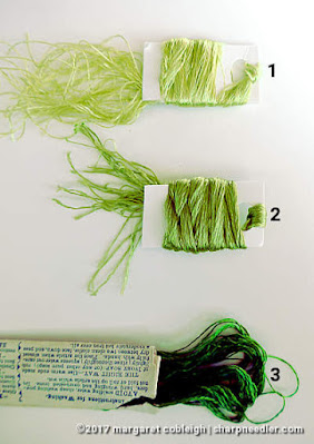 Antique Green Silk Embroidery Thread Antique green silk for violet leaves. (Society Silk Violets)