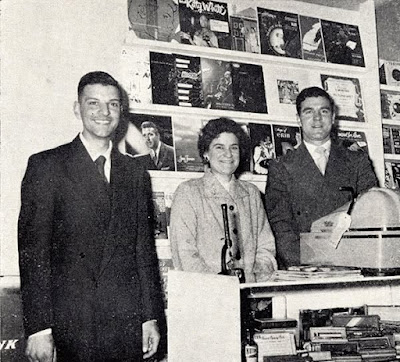 Staff at starlite centre record shop, pitt st 1957 - Tony, Shirley and George Katavich left to right
