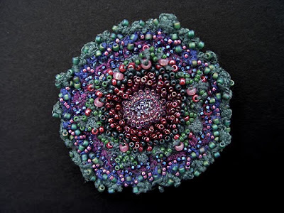 Tide Pool, beaded brooch by Elaine Hartley