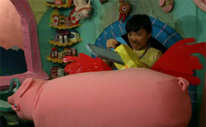 Thu Tran on the set of Food Party Thu Tran on the set of Food Party