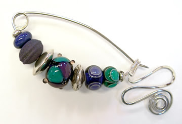 fibula pin by robin atkins, teal purple