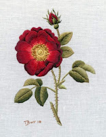 French Rose (Original by Trish Burr) Original version of the thread painted embroidered rose 'French Rose'