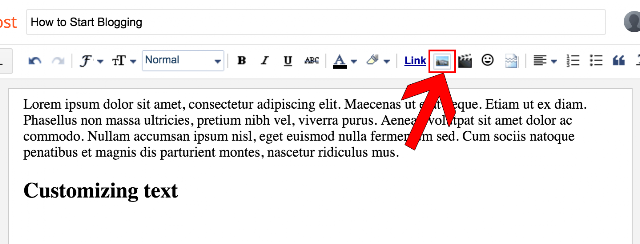 How to Create a Blogger Account 7 insert image in Blogger post