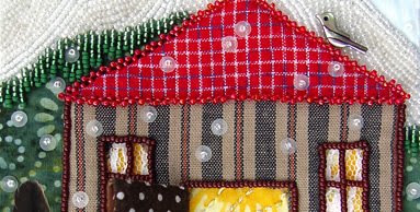 bead embroidery, bead journal project, Robin Atkins, December, Detail