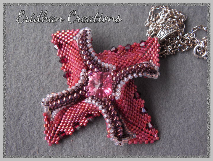 twisted peyote beaded pendant