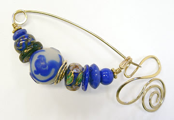 fibula pin by robin atkins, blue Chinese