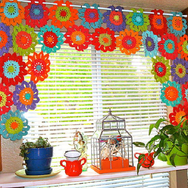 10 Free Crochet Valance Pattern - crochet window valance - crochet kitchen curtains
