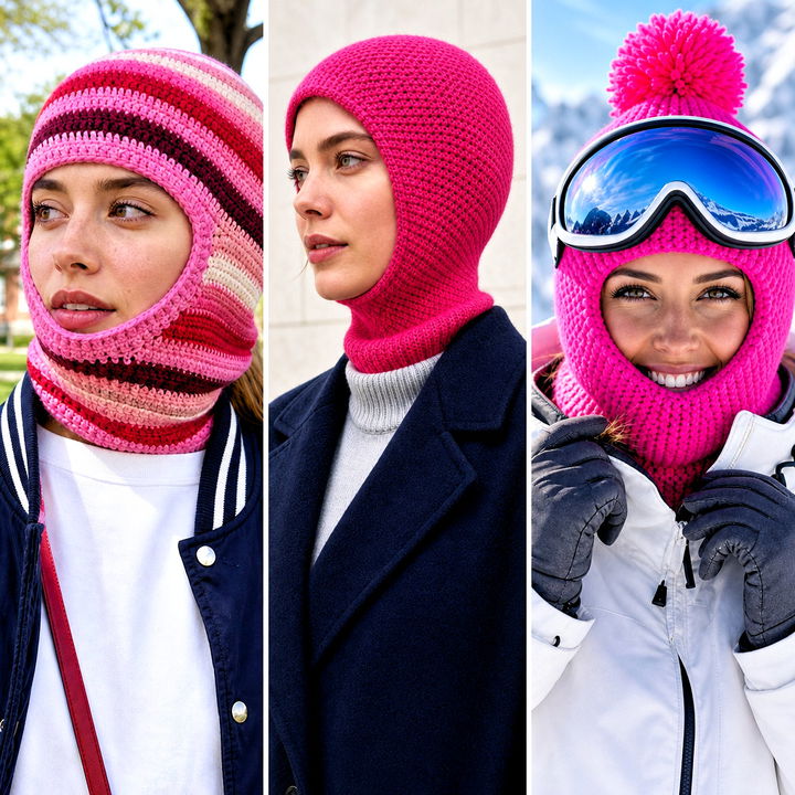 25 Pink Crochet Balaclava outfit ideas
