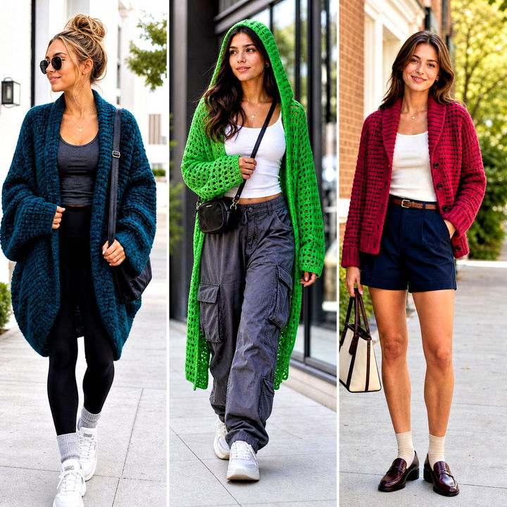 25 Shawl Crochet Cardigan outfit ideas