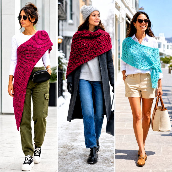 25 Sideways Crochet Shawl outfit ideas