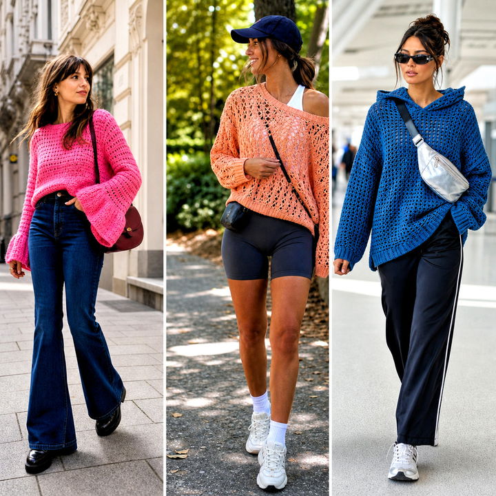 25 slouchy crochet sweater outfit ideas
