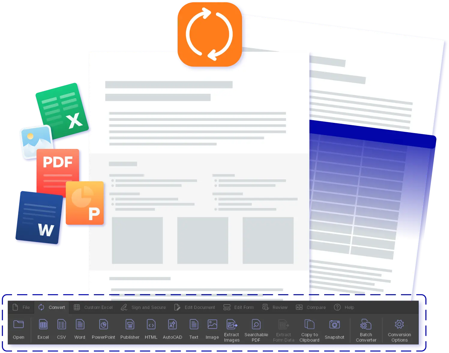 Convert PDF files to other file formats with speed and precision