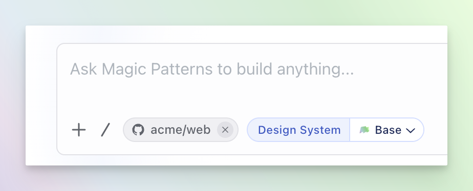 Attached repository shown as a chip above the prompt bar
