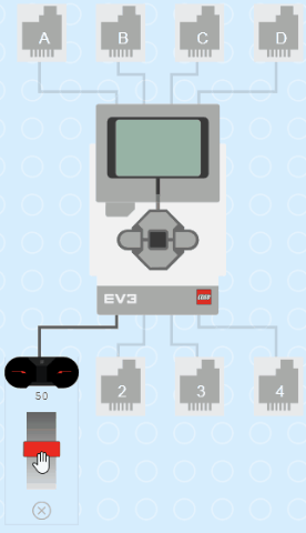 Brick in simulator with infrared sensor