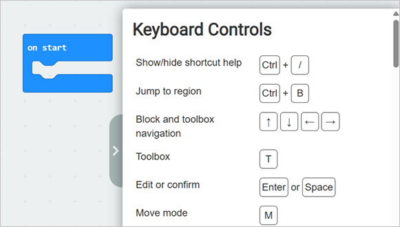 Keyboard controls