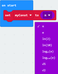 Math constant block