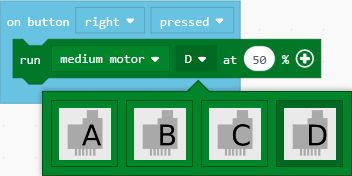 Select a motor port dropdown