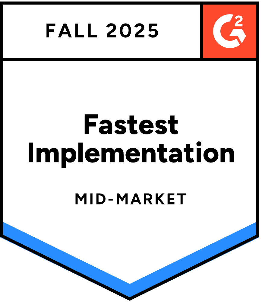 G2 Badge Fastest implementation Fall 2025