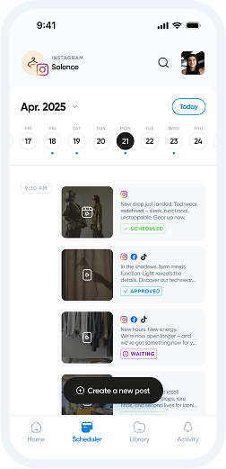 Screenshot of the Iconosquare's scheduler on the mobile app