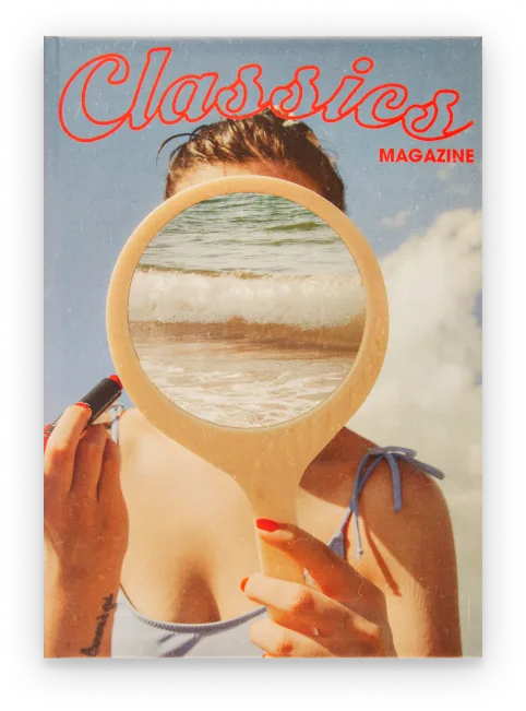 A woman holding a mirror