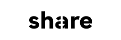 Share Logo in schwarzer Schrift