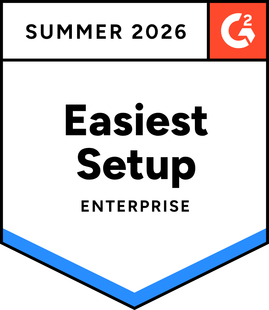 G2 easiest setup enterprise summer 2026 award