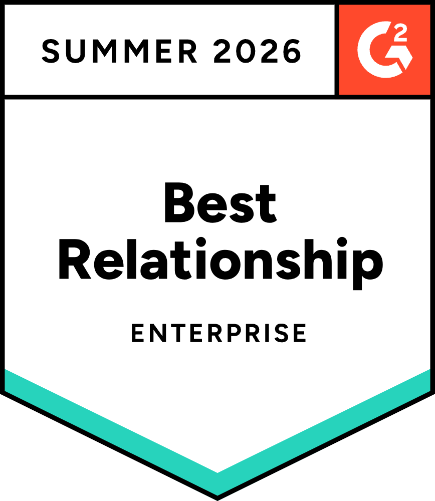 G2 best relationship enterprise summer 2026 award