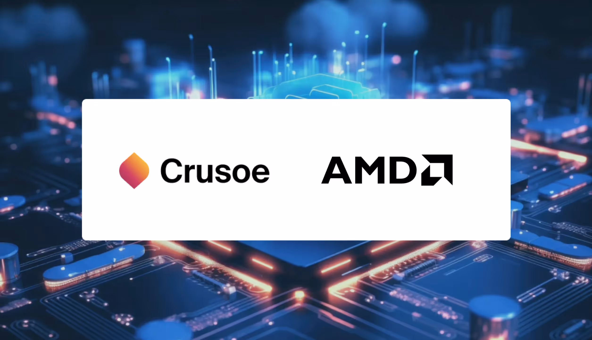 Crusoe and AMD co-branded logos.