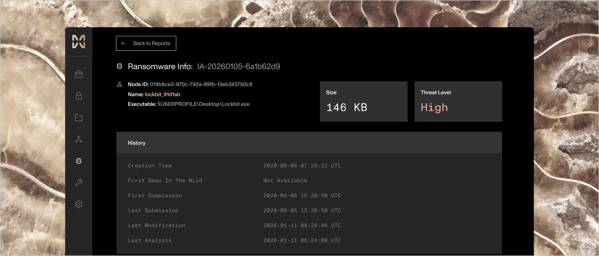 Mimic Ransomware Info screenshot