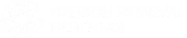 Logo with geometric circular design and the text Carbon Removal Partners in white.