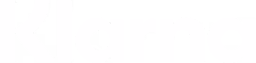 Klarna brand logo text in white on transparent background.