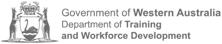 Logo/banner of the Government of Australia, Department of Training and Workforce Development.